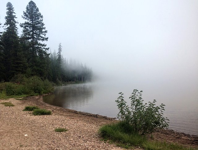 Misty morning at Seeley Lake